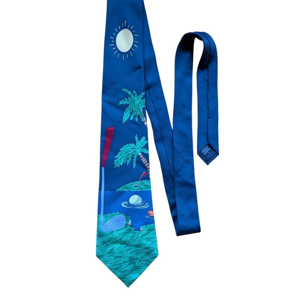 Vintage Collector Save the Children Silk Tie "A Good Putt" golf tie